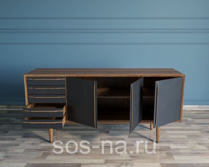 Комод "Bruni Black" три дверки