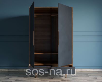 Шкаф двустворчатый "Bruni Black" с двумя ящиками