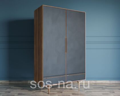 Шкаф двустворчатый "Bruni Black" с двумя ящиками