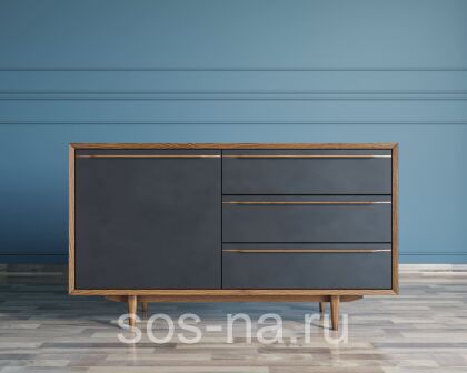 Комод "Brun Black" с ящиками и дверкой