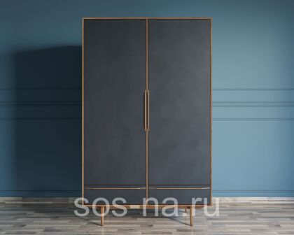 Шкаф двустворчатый "Bruni Black" с двумя ящиками