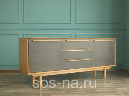 Комод "Brun Black" с тремя ящиками и дверками