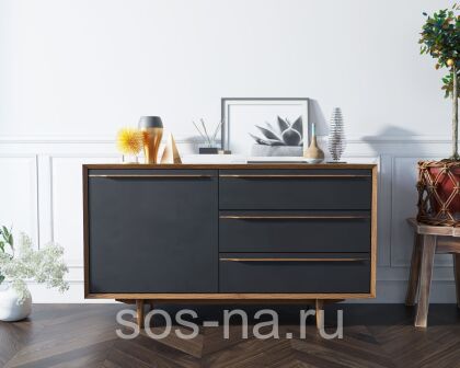 Комод "Brun Black" с ящиками и дверкой