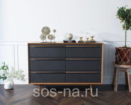 Комод "Bruni Black" с шестью ящиками