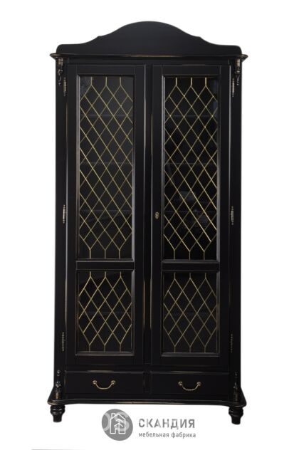 Шкаф-витрина Скандия 2-ств с 2 ящ высокий