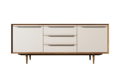 Комод "Bruni white" с тремя ящиками и дверками BR-03WH