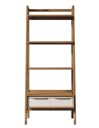 Узкий стеллаж "Bruni white" с двумя ящиками BR30WH