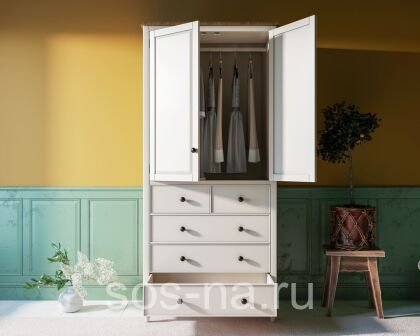 Шкаф двухстворчатый "Odri" с 5 ящиками