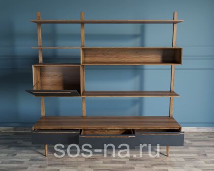 Стеллаж "Bruni Black" с ящиками