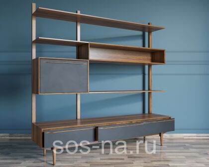 Стеллаж "Bruni Black" с ящиками