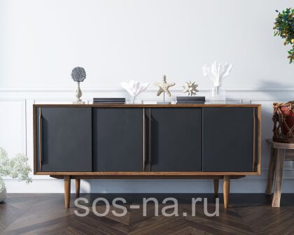 Комод "Bruni Black" четыре дверки