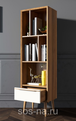 Узкий стеллаж "Bruni white" BR26WH