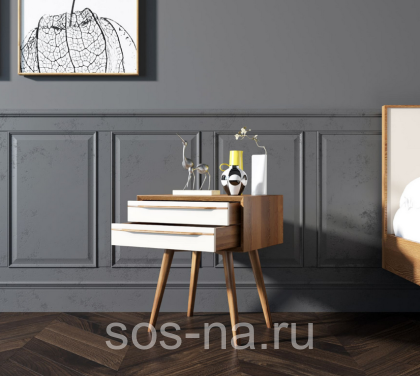 Тумба "Bruni white" с двумя ящиками BR-12WH