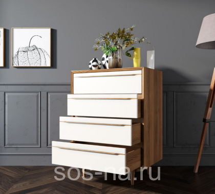 Комод "Bruni white" на четыре ящика BR08WH