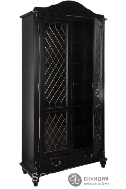 Шкаф-витрина Скандия 2-ств с 2 ящ высокий