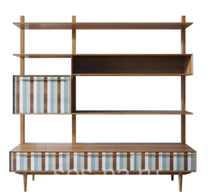 Стеллаж "Bruni print 1" с ящиками BR-20