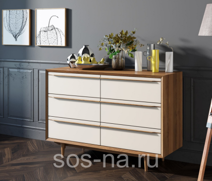 Комод "Bruni white" с шестью ящиками BR05WH