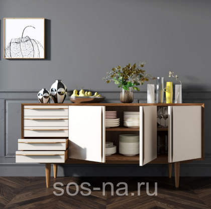 Комод "Bruni white" три дверки BR04WH