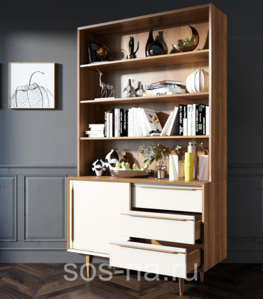 Стеллаж "Bruni White" с дверками BR-01WH