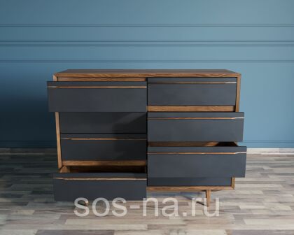 Комод "Bruni Black" на восемь ящиков