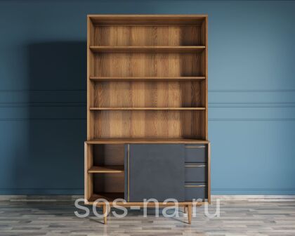 Стеллаж "Bruni Black" с дверками