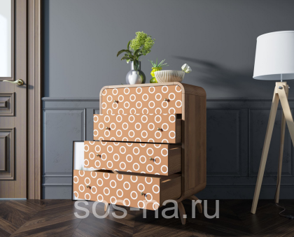 Высокий комод "Ellipse Print" с четырьмя ящиками принт 3 EL05