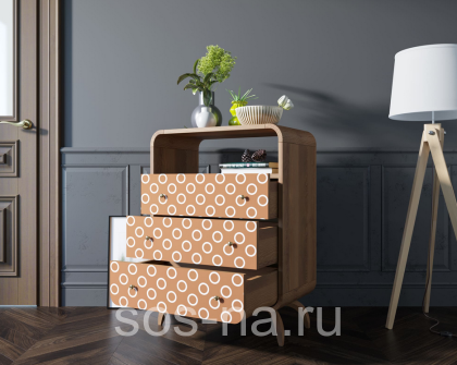 Высокий комод "Ellipse print" с тремя ящиками принт 3 EL04