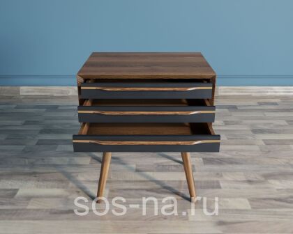 Тумба "Bruni Black" с тремя ящиками