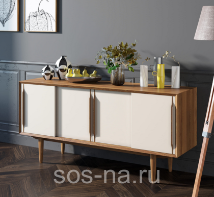 Комод "Bruni white" четыре дверки BR23WH