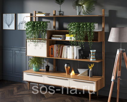 Стеллаж "Bruni white" с ящиками BR-20WH