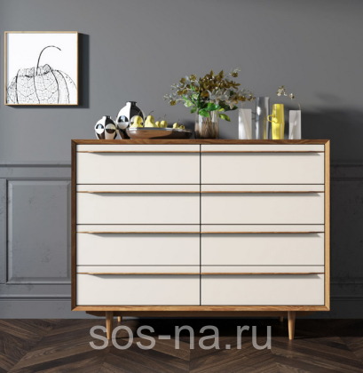 Комод "Bruni white" на восемь ящиков BR06WH