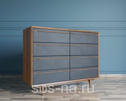 Комод "Bruni Black" на восемь ящиков