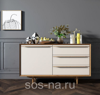 Комод "Bruni white" с ящиками и дверкой BR-02WH