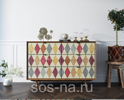 Комод "Bruni print" с шестью ящиками BR05P