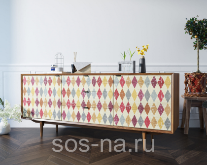 Комод "Bruni print" с тремя ящиками и дверками BR-03P