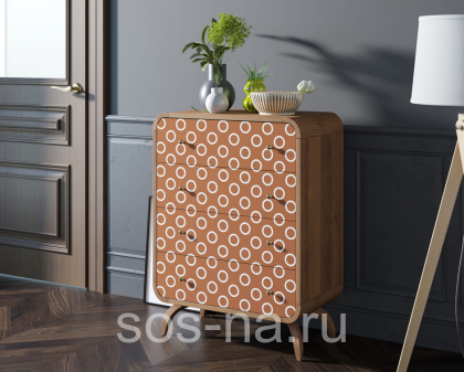 Высокий комод "Ellipse Print" с четырьмя ящиками принт 3 EL05