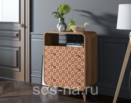 Высокий комод "Ellipse print" с тремя ящиками принт 3 EL04