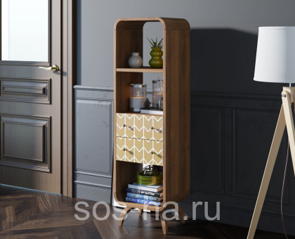 Стеллаж "Ellipse print" узкий с ящиками принт 1 EL17