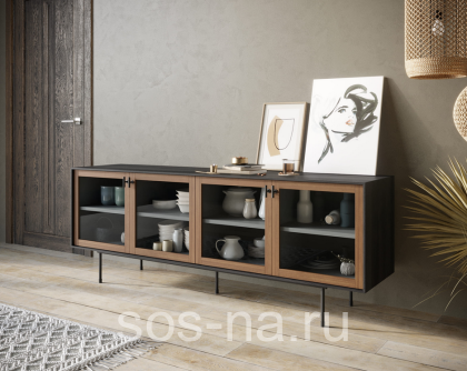 Комод с четыремя стеклянными дверками "Emerson" EM12