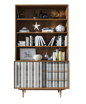 Стеллаж "Bruni print 1" с дверками BR-01