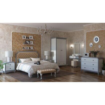 Кровать София с мягкой спинкой каретная стяжка