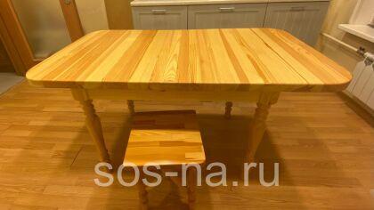 Стол на 4х точеных ногах 80/110 со вставкой с образца