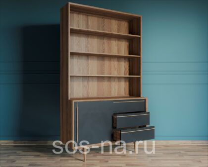 Стеллаж "Bruni Black" с дверками