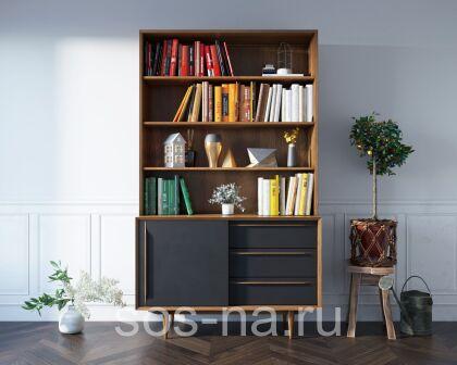 Стеллаж "Bruni Black" с дверками