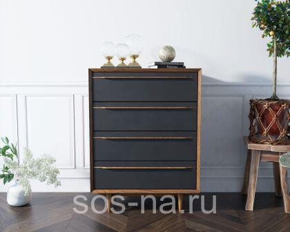 Комод "Bruni Black" на четыре ящика