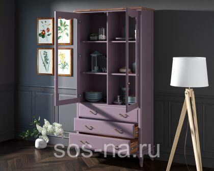 Шкаф "Leontina" для посуды высокий 3 ящика арт ST9355