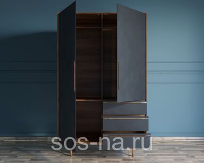 Шкаф "Bruni Black" с ящиками