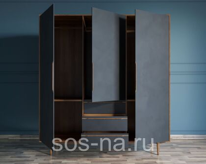 Шкаф "Bruni Black" трехстворчатый