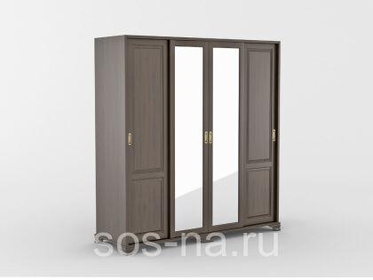 Шкаф-купе 4ств. с зеркалом Лира