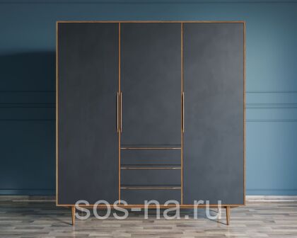 Шкаф "Bruni Black" трехстворчатый